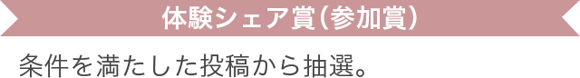 体験シェア賞（参加賞）